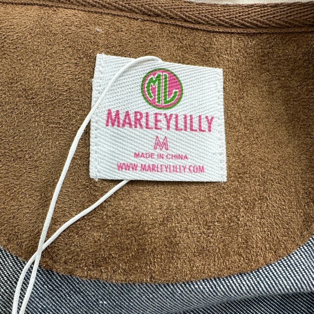 NWT Marleylilly Monogrammed Plaid Hooded Tunic Shirt Women’s MEDIUM 100% Cotton - Picture 6 of 10